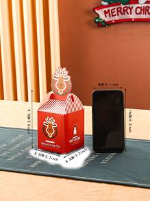 4pcs Christmas Santa Claus & Snowman Pattern Packaging Box - Multicolor - View 3