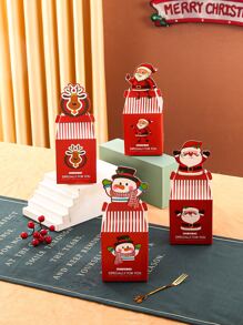 4pcs Christmas Santa Claus & Snowman Pattern Packaging Box - Multicolor - View 5