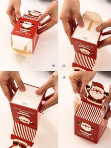 4pcs Christmas Santa Claus & Snowman Pattern Packaging Box - Multicolor - View 8