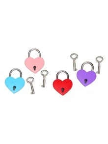 Khóa màu ngẫu nhiên hình trái tim 1pc - Nhiều màu - Xem 3