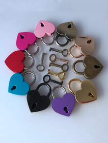 Khóa màu ngẫu nhiên hình trái tim 1pc - Nhiều màu - Xem 6