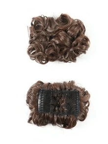 Short Curly Synthetic Hair Buns - Multicolor - View 4