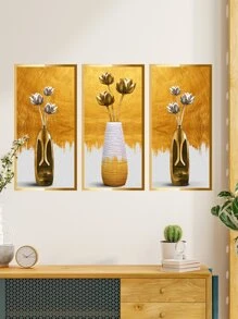 3 Stück Blumenvase Muster Wandaufkleber, moderne Wandkunst Aufkleber für Heim-Dekoration, Poster, Aufkleber, Wandkunst, Frühlingsdekoration Artikel um Ihr Zuhause aufzufrischen, Rama Dekorations Aufkleber Geschenke Geburtstag Abschluss