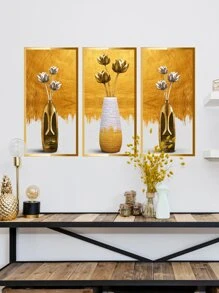 3 Stück Blumenvase Muster Wandaufkleber, moderne Wandkunst Aufkleber für Heim-Dekoration, Poster, Aufkleber, Wandkunst, Frühlingsdekoration Artikel um Ihr Zuhause aufzufrischen, Rama Dekorations Aufkleber Geschenke Geburtstag Abschluss