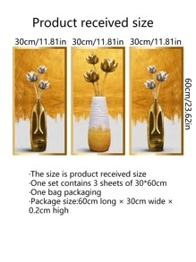3 Stück Blumenvase Muster Wandaufkleber, moderne Wandkunst Aufkleber für Heim-Dekoration, Poster, Aufkleber, Wandkunst, Frühlingsdekoration Artikel um Ihr Zuhause aufzufrischen, Rama Dekorations Aufkleber Geschenke Geburtstag Abschluss