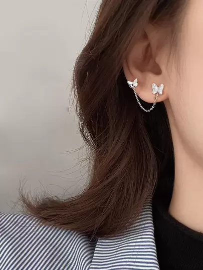 1入組蝴蝶裝飾耳環