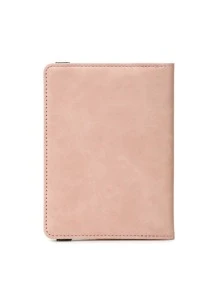 CHARM INFINITE Plane & Letter Graphic Passport Case - Dusty Pink - View 3