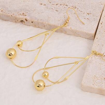 Bead Decor Water Drop Earrings