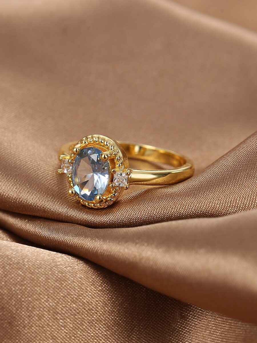 Charm-In Anillo zirconia cúbica - Amarillo Oro - Ver 1