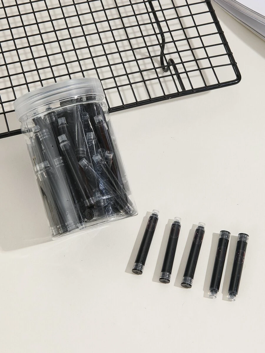 50 chiếc bút mực nhựa có đường kính lỗ 3,4mm Phụ kiện thay thế - màu đen - Xem 1
