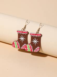 Christmas Socks Drop Earrings - Multicolor - View 1