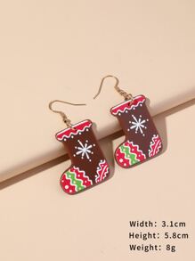 Christmas Socks Drop Earrings - Multicolor - View 3