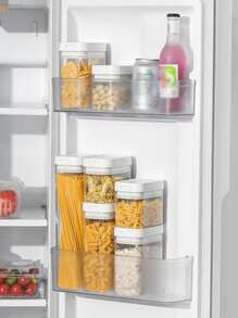 1 tarro de almacenamiento de alimentos sellado, contenedor de almacenamiento de alimentos de grano de cocina de alimentos secos a prueba de humedad - transparente - Ver 5