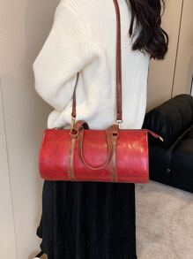 Túi Xô Khóa Kéo Hai Quai, Quà Tặng Ngày Của Mẹ Cho Mẹ - Màu Đỏ Sâu - Xem 3