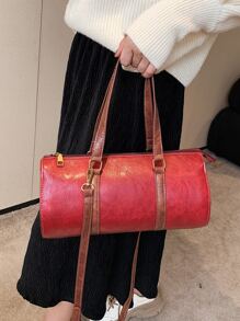 Túi Xô Khóa Kéo Hai Quai, Quà Tặng Ngày Của Mẹ Cho Mẹ - Màu Đỏ Sâu - Xem 4