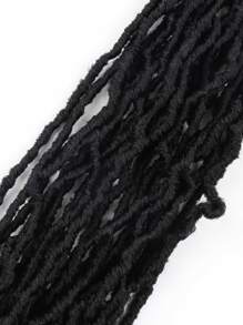 1-6 包新款仿 Locs 钩针假发，超长预绕软 Locs，合成钩针接发，适合圣诞礼物（1b#） - 黑色 - 查看 5