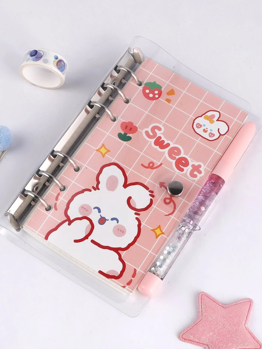 1pc Mô hình thỏ Chất kết dính Tạp chí lá rời mà không cần bút - Nhiều màu - Xem 1