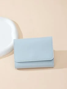 Kids Small Wallet Trifold Minimalist - Baby Blue - View 3