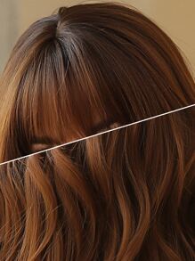 Pelucas largas onduladas de Body sintético con flequillo de 71.12 cm de color marrón rojizo para mujeres, para uso diario, fiestas de disfraces y cosplay - Multicolor - Ver 8