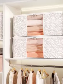 1 件花卉图案衣柜收纳袋，大号防水可折叠被子收纳袋，适用于家庭装饰装饰节日装饰房间装饰家居装饰卧室装饰卧室，收纳袋，家庭收纳，适用于女士白色 T 恤、女士黑色裤子、女士冬装、连衣裙、女士冬装、优雅女装、女士白衬衫、长袖、女士白色连体裤、女士春季连衣裙、女士春季服装、春季、春季服装、简约、夏季上衣收纳 - 白色 - 查看 2