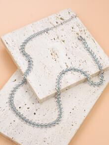 Collar de cadena decoración del mal de ojo - Plateado - Ver 6