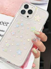 Star Print Clear Phone Case - Clear - View 4