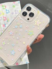 Star Print Clear Phone Case - Clear - View 5