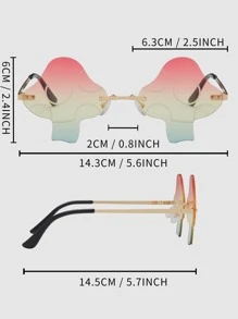 Gafas de moda sin montura con diseño de seta, accesorios de fiesta, playa, Halloween y básicos de para outfits casuales y de negocios de mujeres en otoño e invierno, regalos - Degradado - Ver 5
