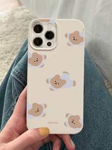 Cartoon Bear Print Phone Case Compatible With iPhone15/15Plus/15Pro/15Promax