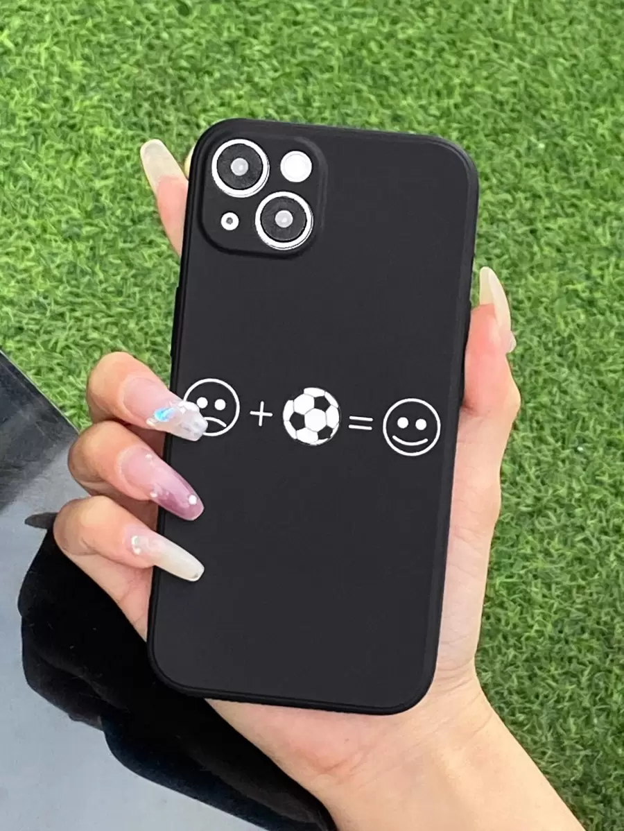 Custodia per telefono calcio motivo - Bianco e nero - Visualizzare 1