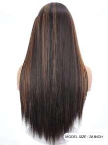 Long Straight Synthetic Wig With Headband - Multicolor - View 2