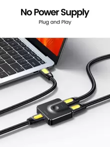 UGREEN HDMI Switch 4K 60Hz HDMI 2.0 Splitter Switcher 2 In 1 Out/1 In 2 Out, Bi-Directional HDMI Box Compatible With Switch, PS4/5, X Box, Monitor, Fire Stick - Black - View 6