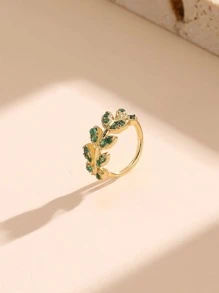 Popular Cubic Zirconia Leaf Decor Nose Ring Copper Simple & Stylish For Women & Girls Unisex - Multicolor - View 1