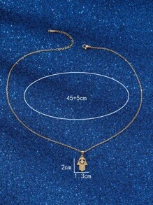 Cubic Zirconia Hand Pendant Necklace - Yellow Gold - View 3