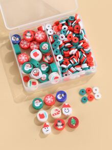 1box Christmas Theme Soft Ceramic Beads & Pendants For Diy Bracelet, Necklace, Earrings - Multicolor - View 1