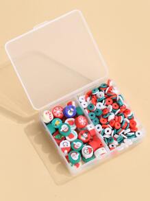 1box Christmas Theme Soft Ceramic Beads & Pendants For Diy Bracelet, Necklace, Earrings - Multicolor - View 2