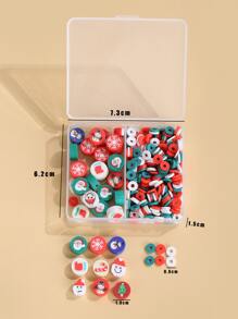 1box Christmas Theme Soft Ceramic Beads & Pendants For Diy Bracelet, Necklace, Earrings - Multicolor - View 4