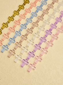 70 piezas de color al azar con diseño de cruz DIY cuenta