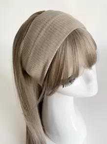 1条极简针织发带，运动大学风发带，粉色、黑色、白色等多种颜色可选，男女通用，四季皆宜，可作头巾、发带、吸汗带，适合上学、大学等场合，秋冬季发带，女士度假装扮发饰，优雅围巾，柔软头巾 - 卡其色 - 查看 4