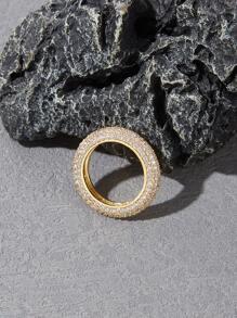 PREMIUM Cubic Zirconia Decor Cuff Ring - Yellow Gold - View 5