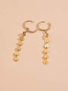 Scallop Drop Earrings - Yellow Gold - View 2