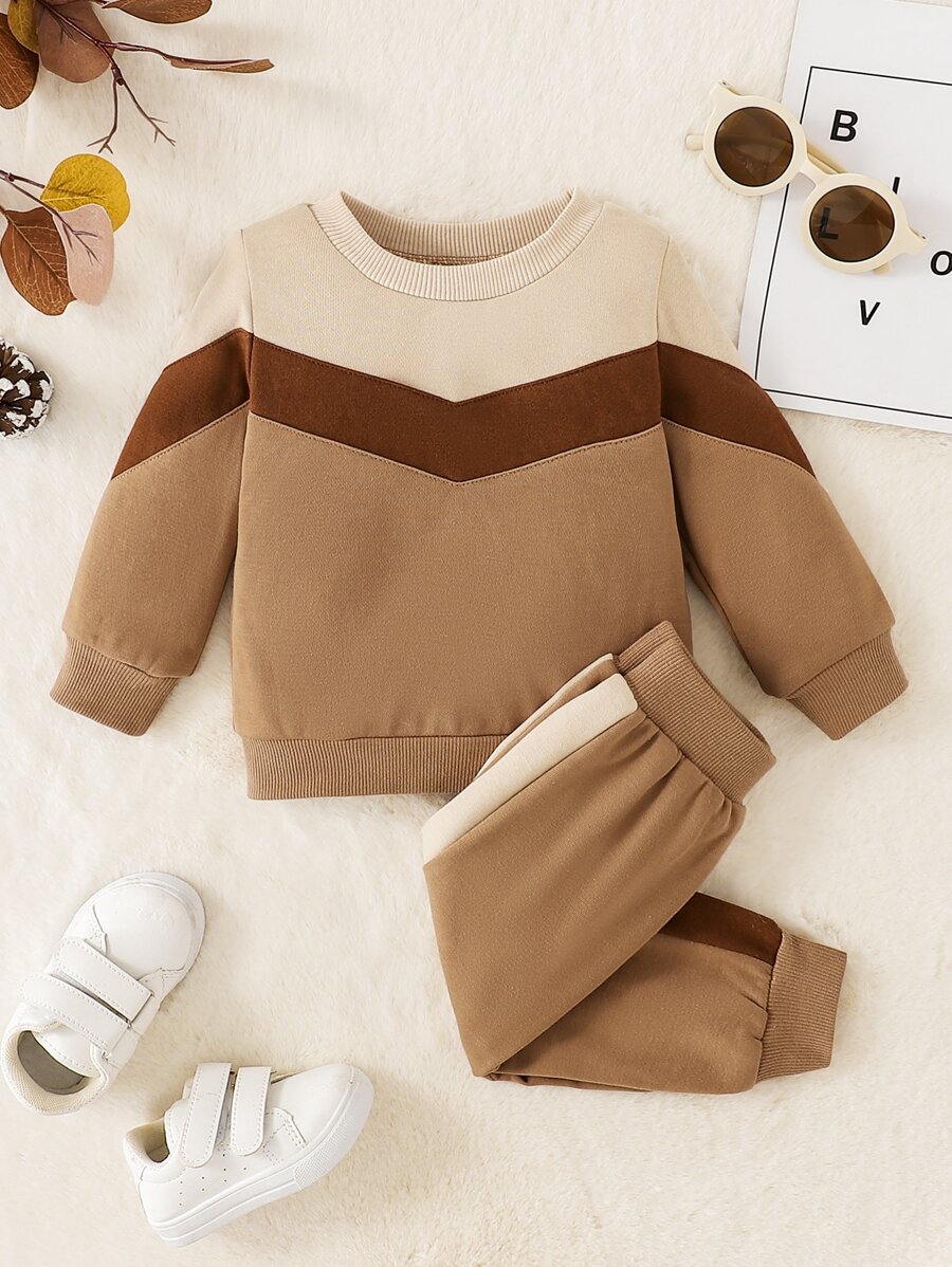 男嬰鋸齒形印花衛衣和衛褲 - 彩色 - 查看 1