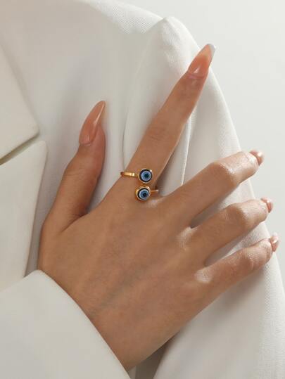 Anillo abierto decoración del mal de ojo