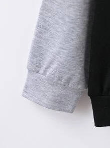 Niños Sudadera con estampado de letra de color combinado - Multicolor - Ver 4