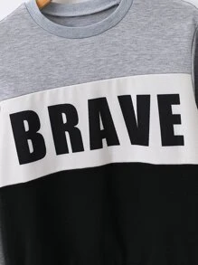 Niños Sudadera con estampado de letra de color combinado - Multicolor - Ver 5