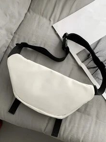 Letter Graphic Release Buckle Decor Bum Bag - White - View 2