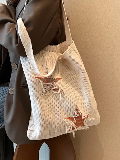 轻便商务休闲星形图案钩针编织包，适合青少年女孩、女性、大学生、职场新人及白领人士，完美适用于办公室、大学、工作、商务、通勤、户外活动、旅行、郊游、情人节、度假等场合，是必备佳品。