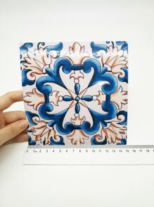 16入組圖形打印廚房貼紙15X15厘米廚房牆磚貼紙 - 彩色 - 查看 4