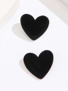 2 件装心形装饰鳄鱼发夹可爱爪夹发夹发夹 - 黑色 - 查看 1