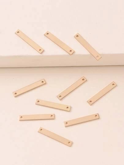 10pcs Gold Rectangular Double Loop Copper Connector Pieces For Earring Tassel
